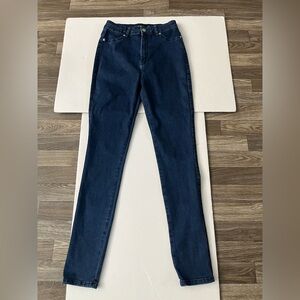 AKIRA Women’s Skinny Blue Jeans Size 13 Stretch High Rise Denim Dark Wash